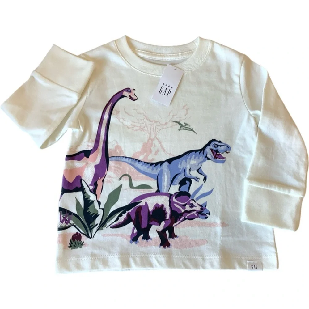 NWT GAP TODDLER SHERPA BEAR JACKET + DINOSAUR T-SHIRT